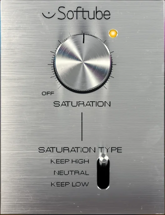 Softube Saturation Knob free plugin with one saturation knob and Keep High, Neutral and Keep Low modes