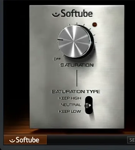 Softube Saturation Knob with its single Saturation knob and the Keep High, Neutral and Keep Low switch