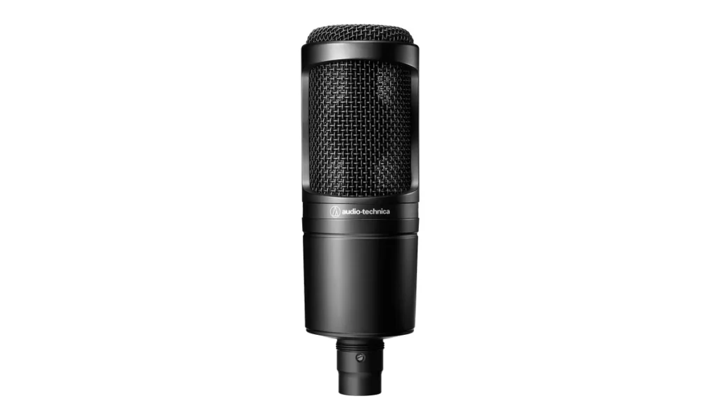 Audio-Technica AT2020 cardioid condenser microphone in black