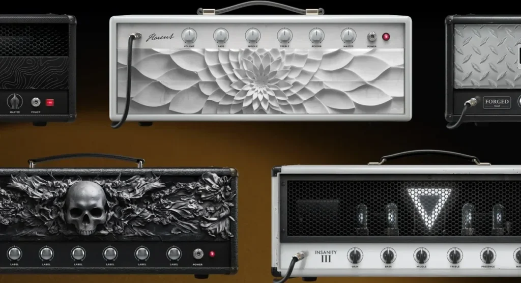 Positive Grid BIAS X amp models, including the Insanity III head with Gain, Bass, Middle, Treble and Presence knobs