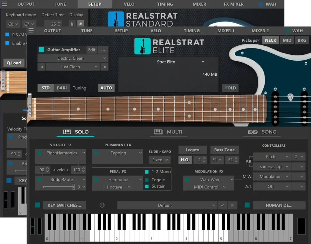 MusicLab RealStrat 6 Stratocaster guitar plugin interface