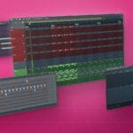 Four real FL Studio windows from Max's free class: Playlist, Channel Rack, Piano roll and Parametric EQ 2 on hot pink