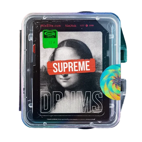 Supreme Drums sample pack cover by Mix Elite