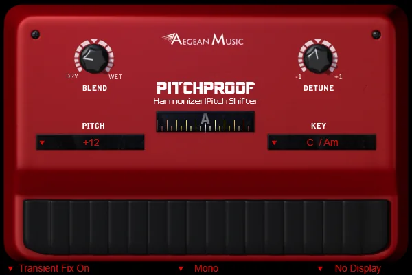 Pitchproof by Aegean Music with its Blend, Detune, Pitch and Key controls