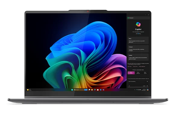 Lenovo Yoga 7i 2-in-1 16-inch laptop in Luna Grey, open, front view