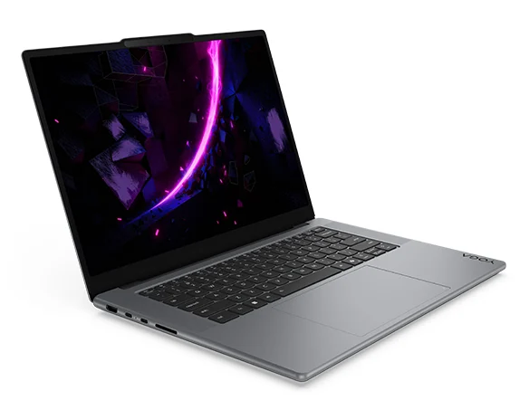 Lenovo Yoga Pro 7i Aura Edition 15-inch laptop, open, three-quarter view
