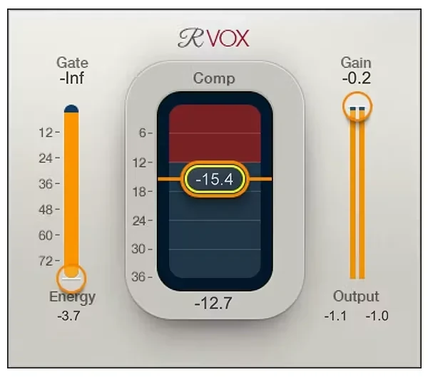 Waves Renaissance Vox compressor with its Gate, Comp and Gain controls