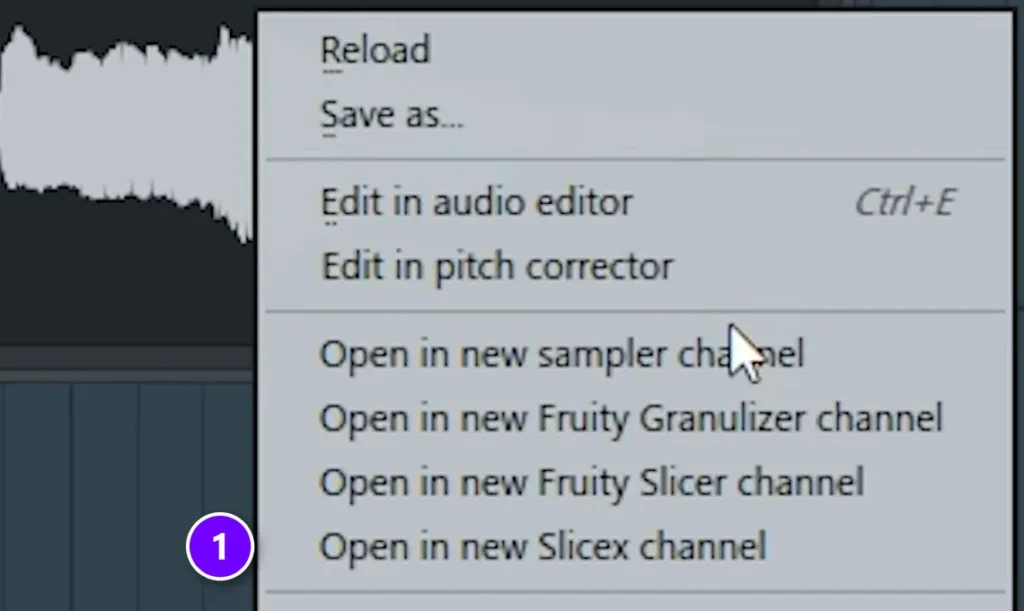FL Studio sample menu with Open in new Slicex channel (1)