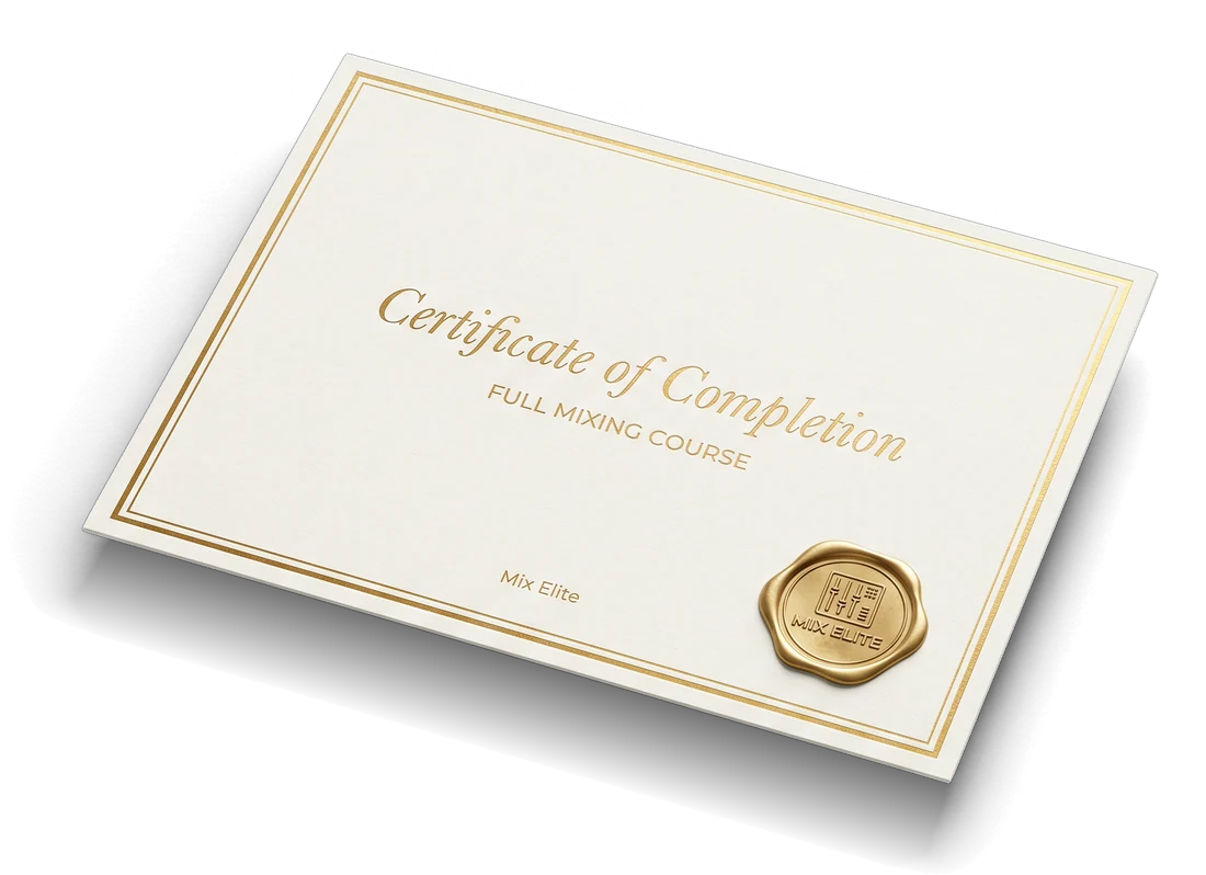The Full Mixing Course certificate
