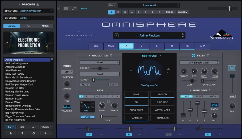 Spectrasonics Omnisphere 3 synth interface