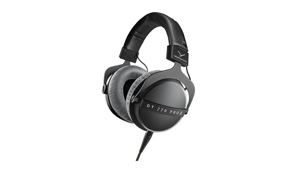 Beyerdynamic DT 770 PRO X closed-back studio headphones with grey velour pads