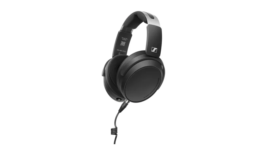Sennheiser HD 480 PRO closed-back studio headphones with a coiled cable