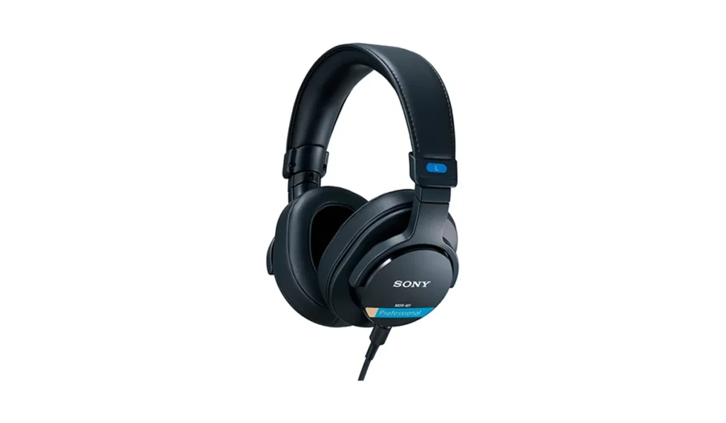 Sony MDR-M1 closed-back studio monitor headphones in black and blue