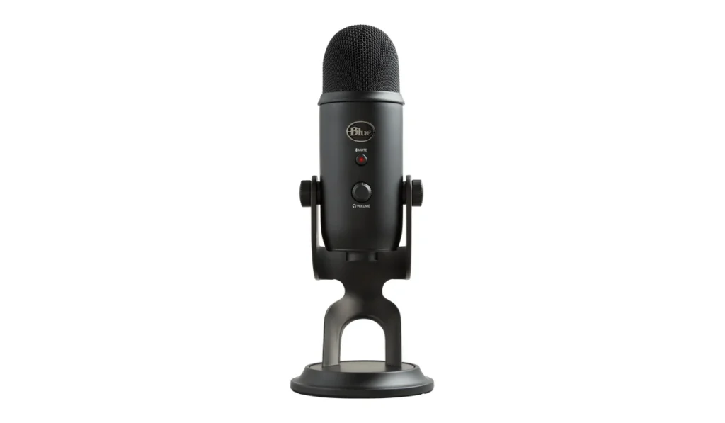 Logitech G Yeti USB microphone on its desk stand