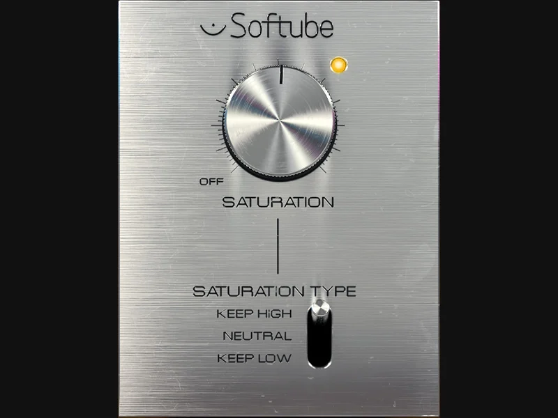 Softube Saturation Knob free plugin with its big saturation knob and the Keep High, Neutral and Keep Low switch