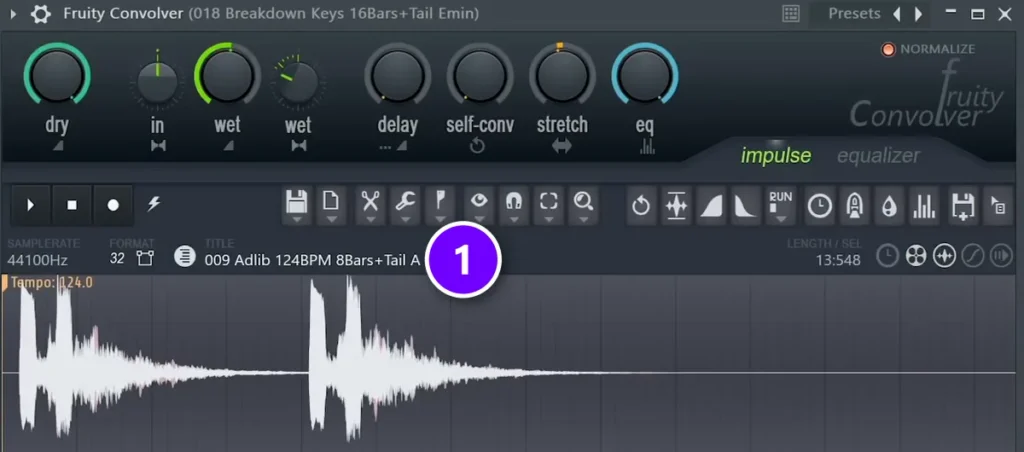 Fruity Convolver on a keys track with a vocal adlib loaded as the impulse (1)