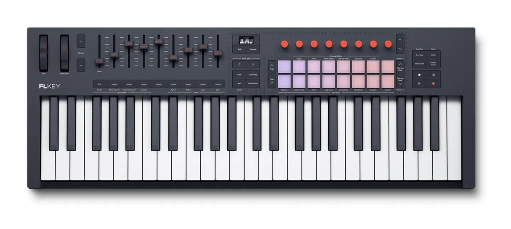 Novation FLkey 49 MK2 MIDI keyboard with 49 keys, 16 pads, knobs and faders
